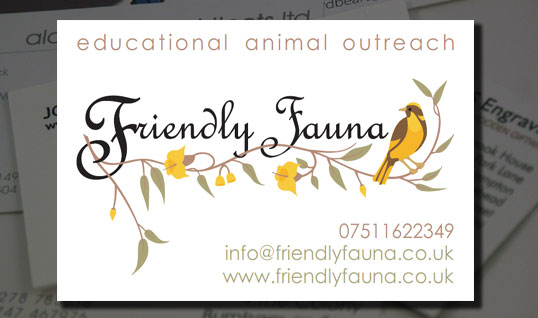 friendly fauna business card design