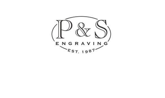 p and s engraving logo design