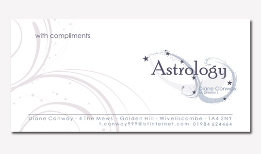 astrology compliment slip design