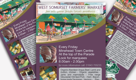 minehead farmers market leaflet design
