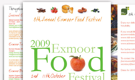 exmoor food festival leaflet design and print