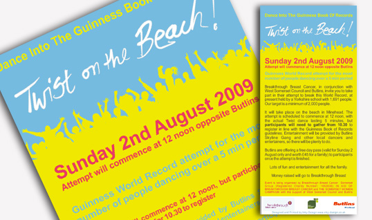 twist on the beach poster and leaflet design and print