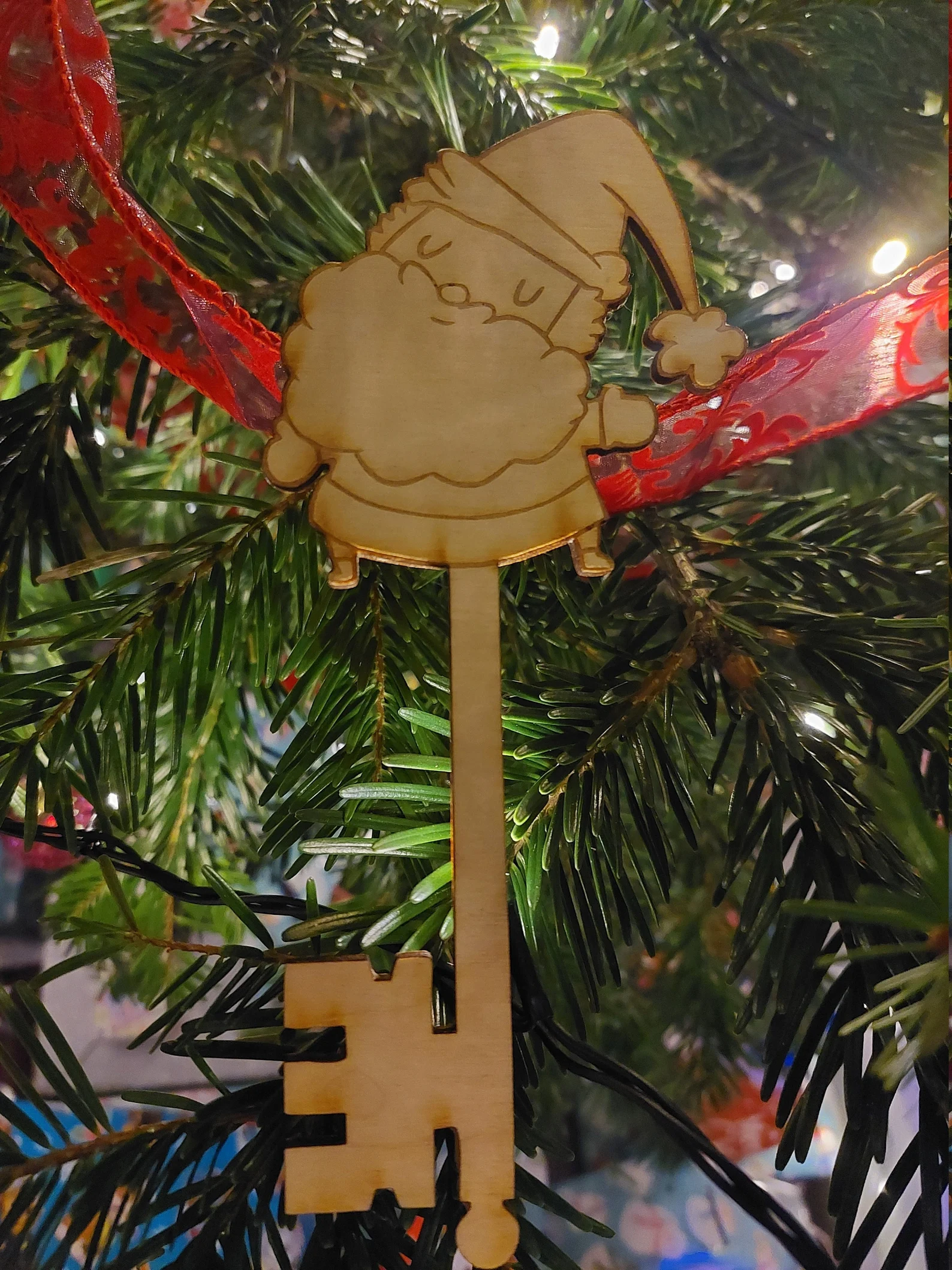 magic santa key engraved wooden gift for christmas eve