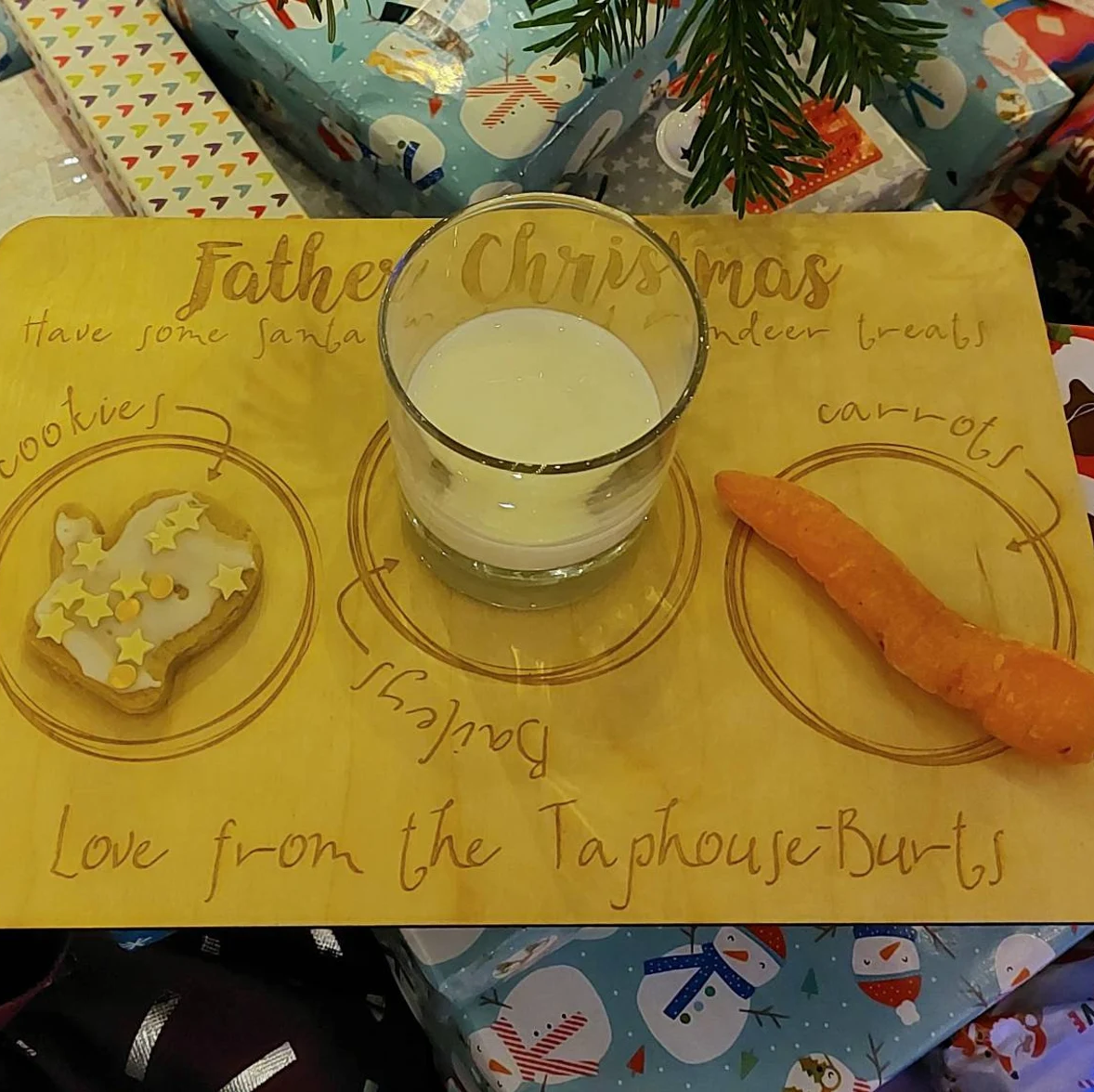 chrsitmas eve santa treat tray personalised